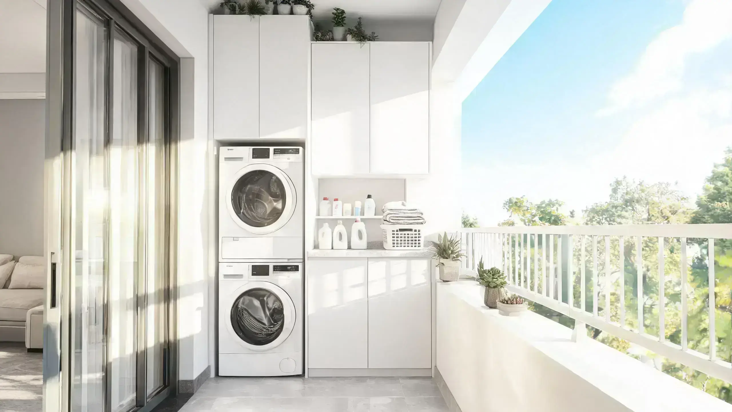 Balcony Laundry Zone: Fit Washer and Dryer in 2 Sq M