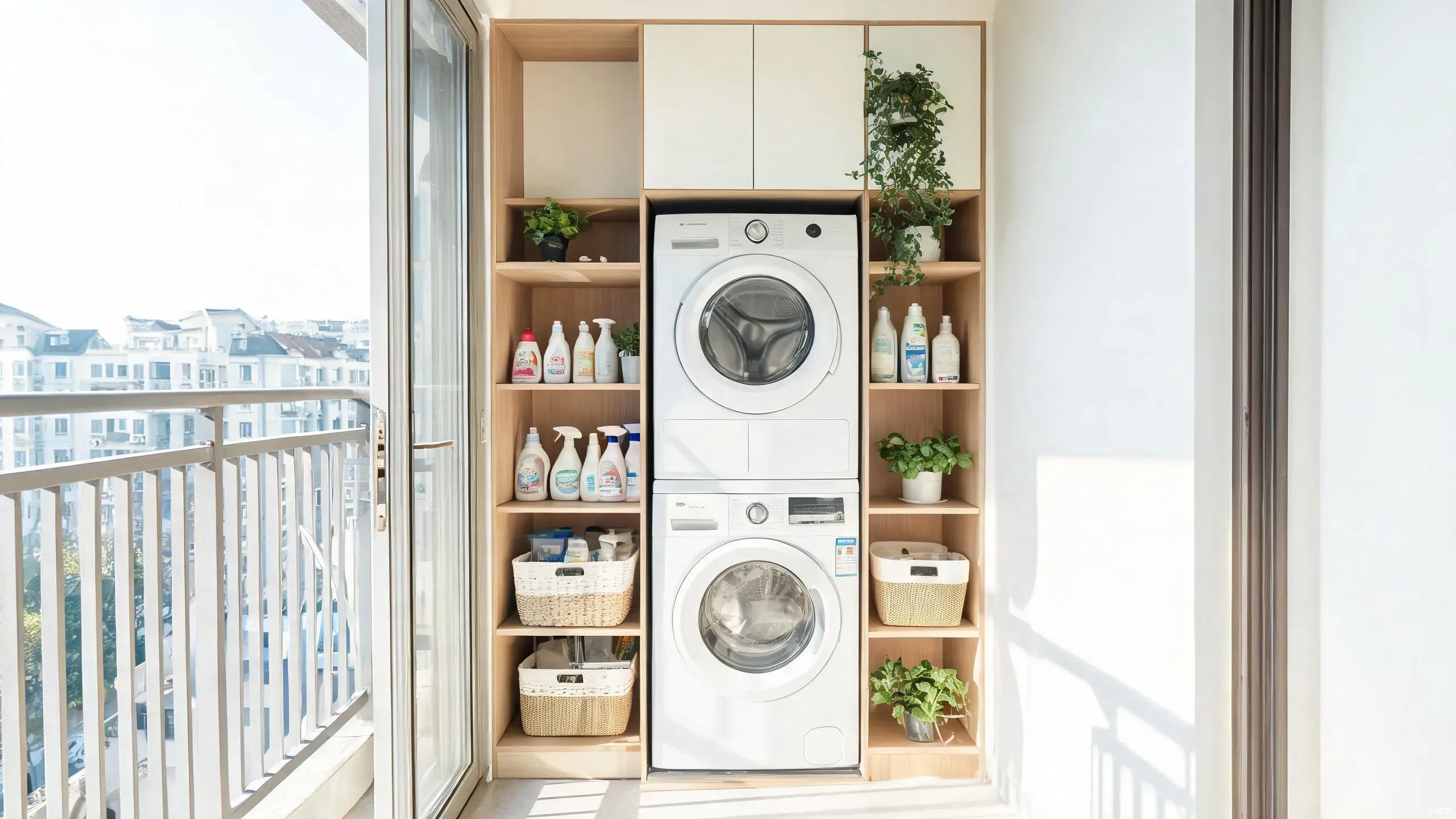 Balcony Laundry Zone: Fit Washer and Dryer in 2 Sq M