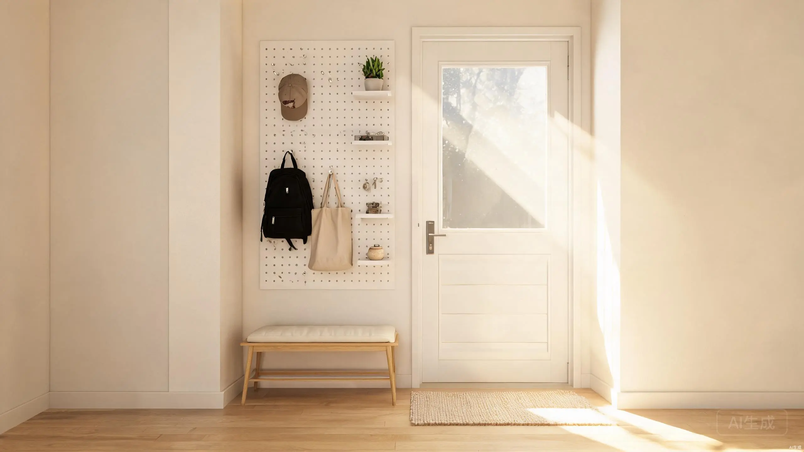 Entryway Pegboard Storage: No-Drill Vertical Solution for Rentals